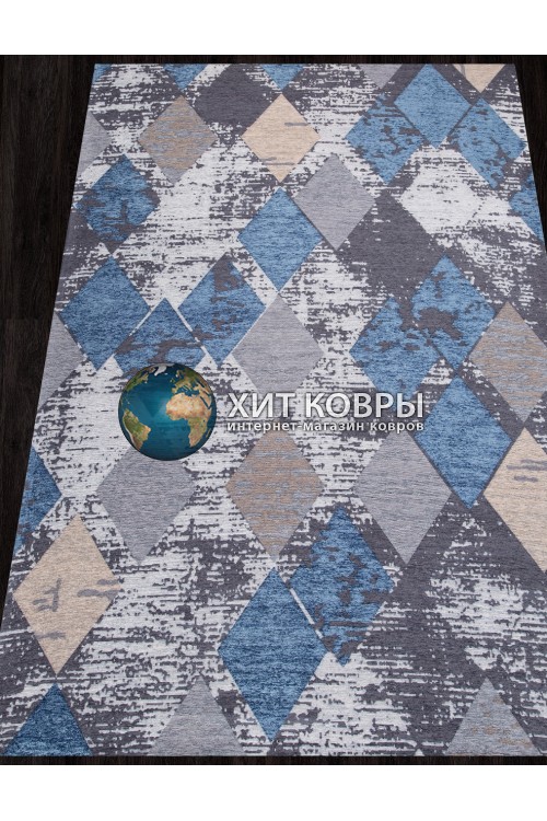 Турецкий ковер Luga 150206-01 Серый-голубой